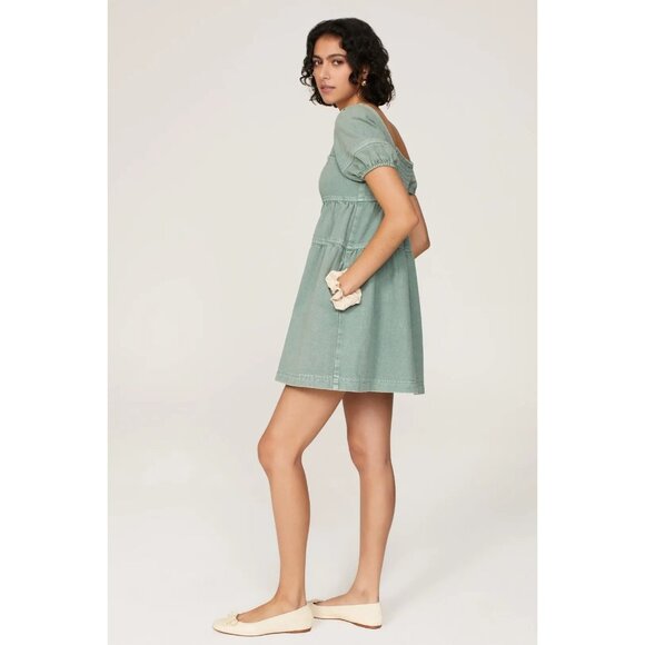 Louna Green Denim Mini Dress - Picture 3 of 11